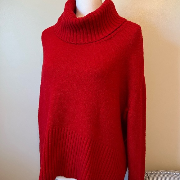 Rachel Zoe Wool Blend Turtleneck Red Sweater Small - Picture 4 of 6